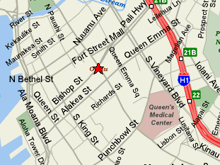 Honolulu Downtown Area Map by MapQuest